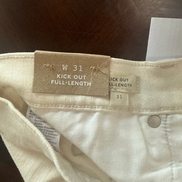 NWT Madewell Kick Out Full Length Jeans in Vintage Canvas Cream Tan Size 31 - Picture 10 of 12